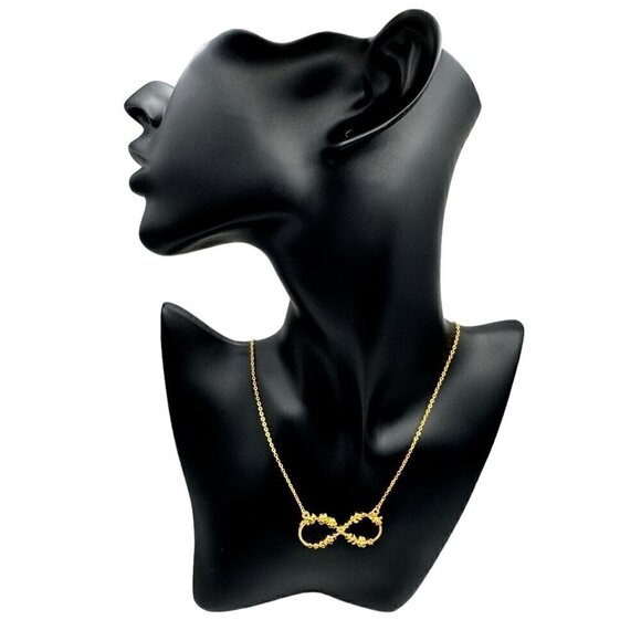 NWT 24K Gold Plated Flower Infinity Pendant Necklace 18” - Picture 7 of 13